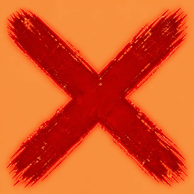 Distressed red X